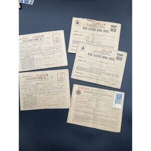 WWII OPA War Ration Books Armstrong Family Luther OK Book 2 3 4 w/ Stamps 1057